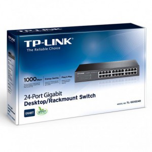 SWITCH TP-LINK 24 PUERTOS 10/100/1000 RACK TL-SG1024D 