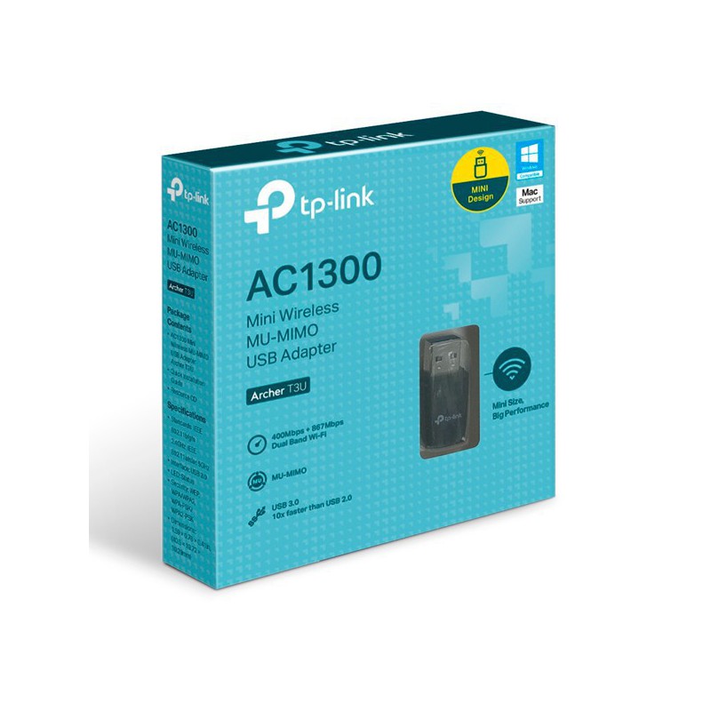 ADAPTADOR TP-LINK WIFI USB ARCHER T3U AC1300 MINI 