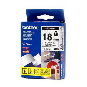 CINTA BROTHER ORIG.TZESE4 SEGURIDAD/NEGRA 18MM