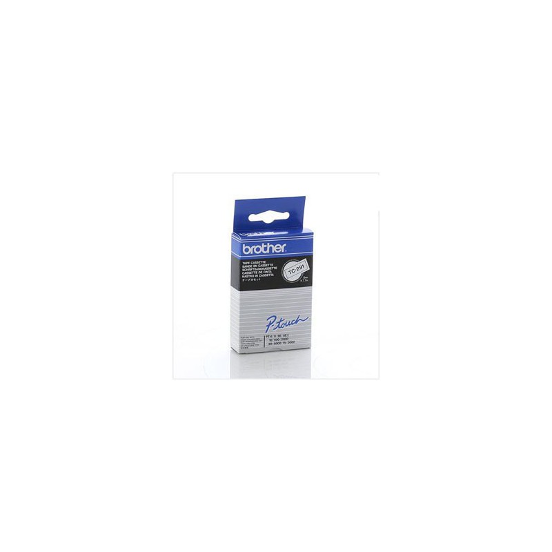 CINTA BROTHER ORIG.TC-291 BLANCO/NEGRO 9MM