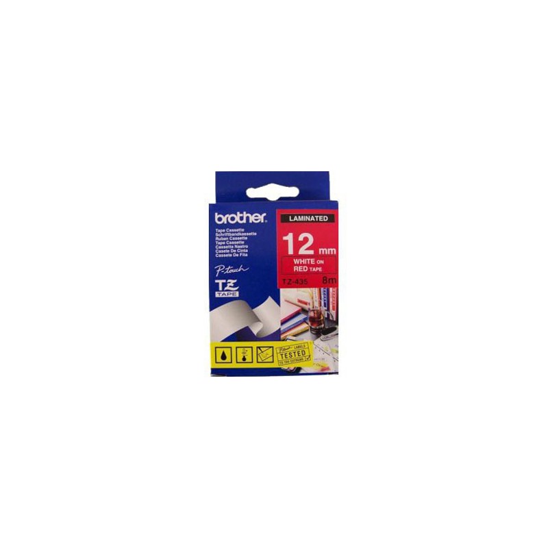 CINTA BROTHER ORIG.TZ435 ROJO/BLANCO  12MM