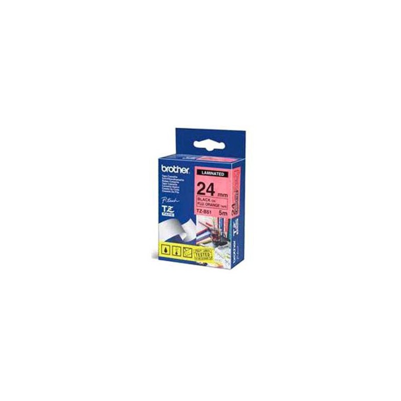 CINTA BROTHER ORIG.TZB51/E NAR./FLUOR./NEGRO 24MM