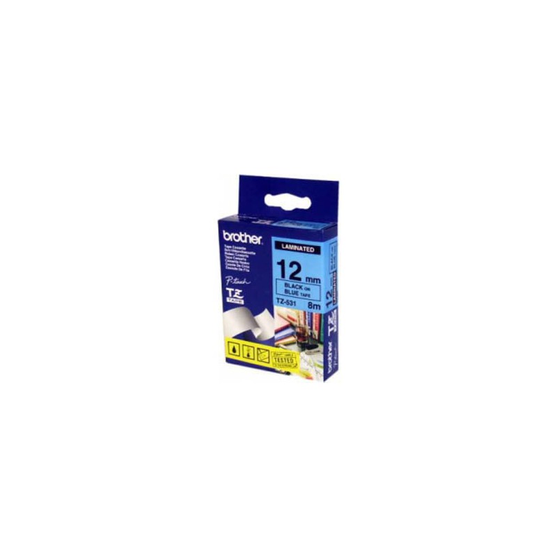 CINTA BROTHER ORIG.TZ531/E AZUL/NEGRO 12MM