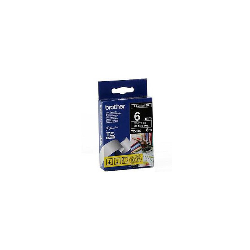 CINTA BROTHER ORIG.TZ315/E NEGRO/BLANCO 6MM