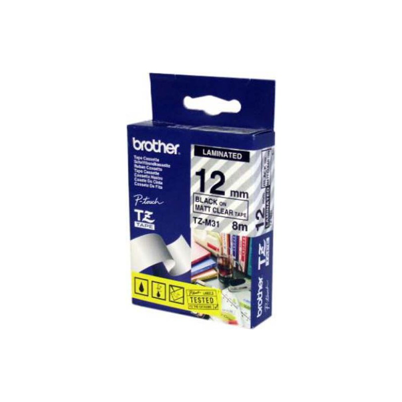 CINTA BROTHER ORIG.TZM31 MATE/NEGRO 12MM