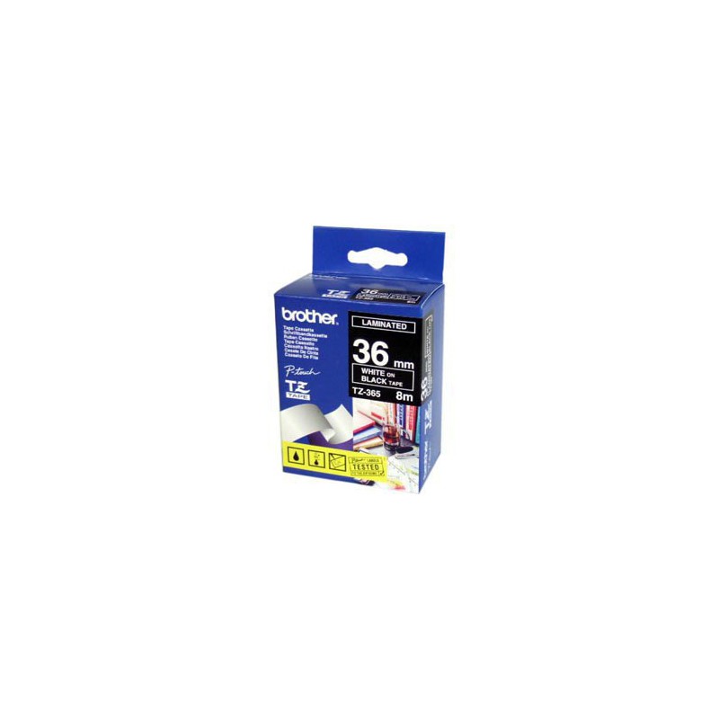 CINTA BROTHER ORIG.TZ365 NEGRO/BLANCO *36MM