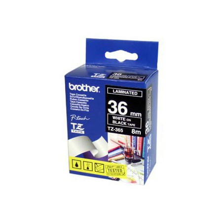 CINTA BROTHER ORIG.TZ365 NEGRO/BLANCO *36MM