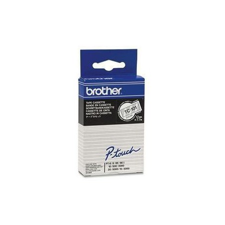 CINTA BROTHER ORIG.TC101 12MM TRANS./NEGRO