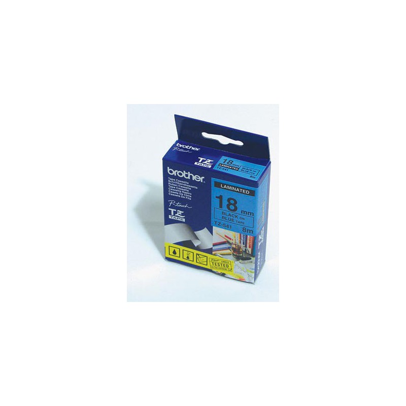 CINTA BROTHER ORIG.TZ541 AZUL/NEGRO 18MM