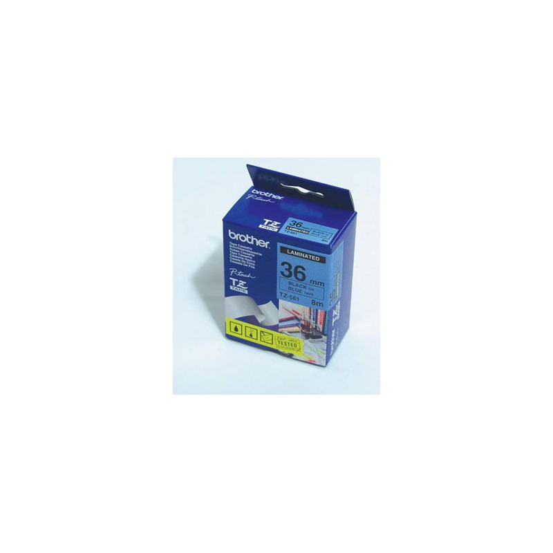CINTA BROTHER ORIG.TZ561/E AZUL/NEGRO 36MM