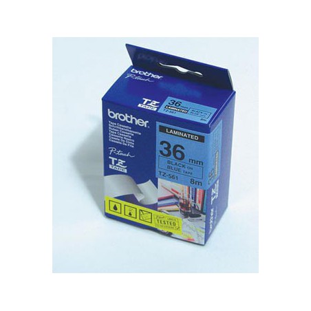CINTA BROTHER ORIG.TZ561/E AZUL/NEGRO 36MM
