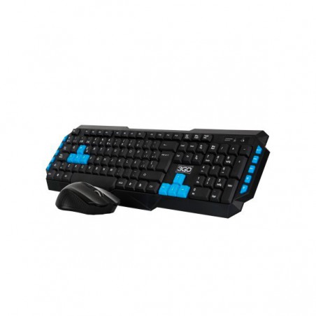 TECLADO+RATON 3GO MM WIRELESS DRILE2 NEGRO USB 