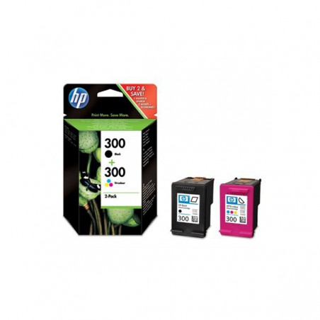 INK JET HP ORIG. CN637EE NEGRO/COLOR Nº300 PACK-2