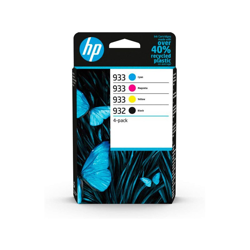 PAQUETE DE 4 TINTAS ORIGINALES HP 932 NEGRO Y 933 CIAN/MAGEN