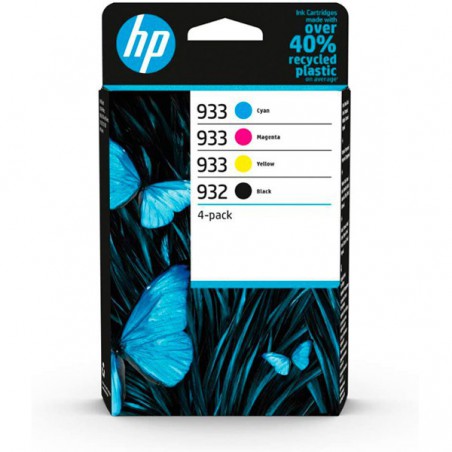 PAQUETE DE 4 TINTAS ORIGINALES HP 932 NEGRO Y 933 CIAN/MAGEN