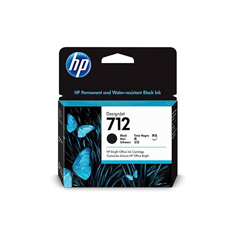 INK JET HP ORIG. 3ED71A  Nº712  80ML ALTA CAP.NEGRO 