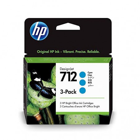 INK JET HP ORIG. 3ED77A  Nº712XL  CYAN PACK3