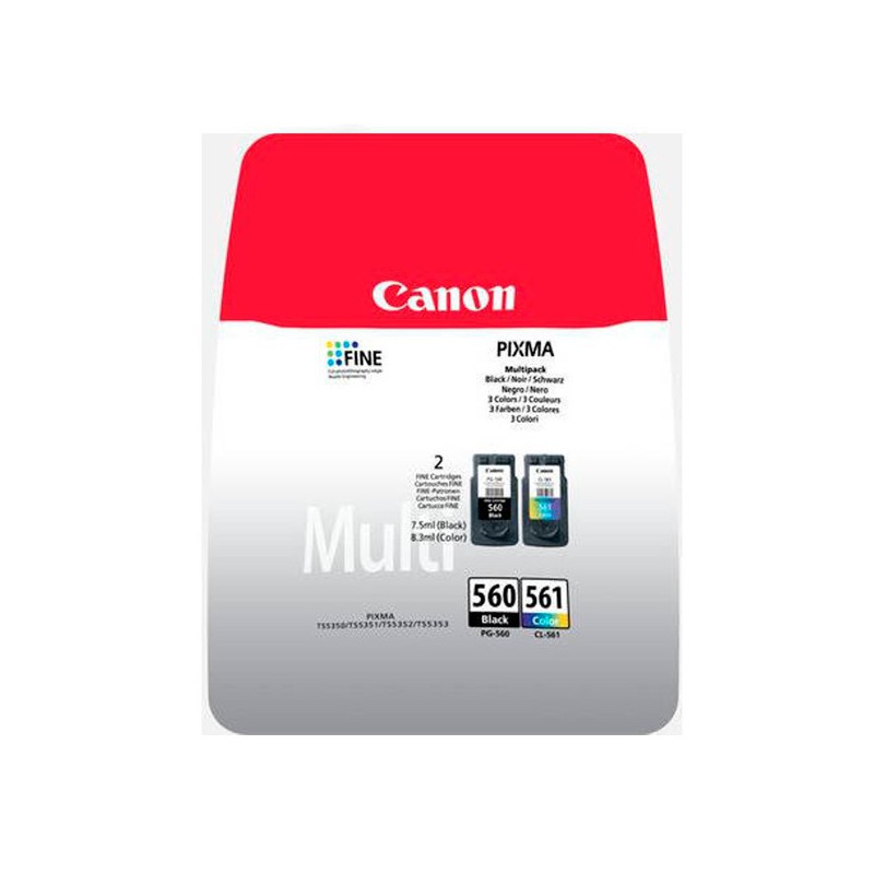 MULTIPACK CANON ORIG.PG560BK+CL561 TRICOLOR +PAPEL