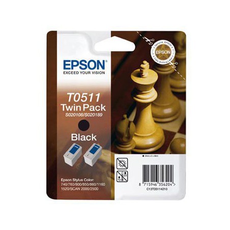 INK JET EPSON ORIGINAL C13T051142 NEGRO DOBLE