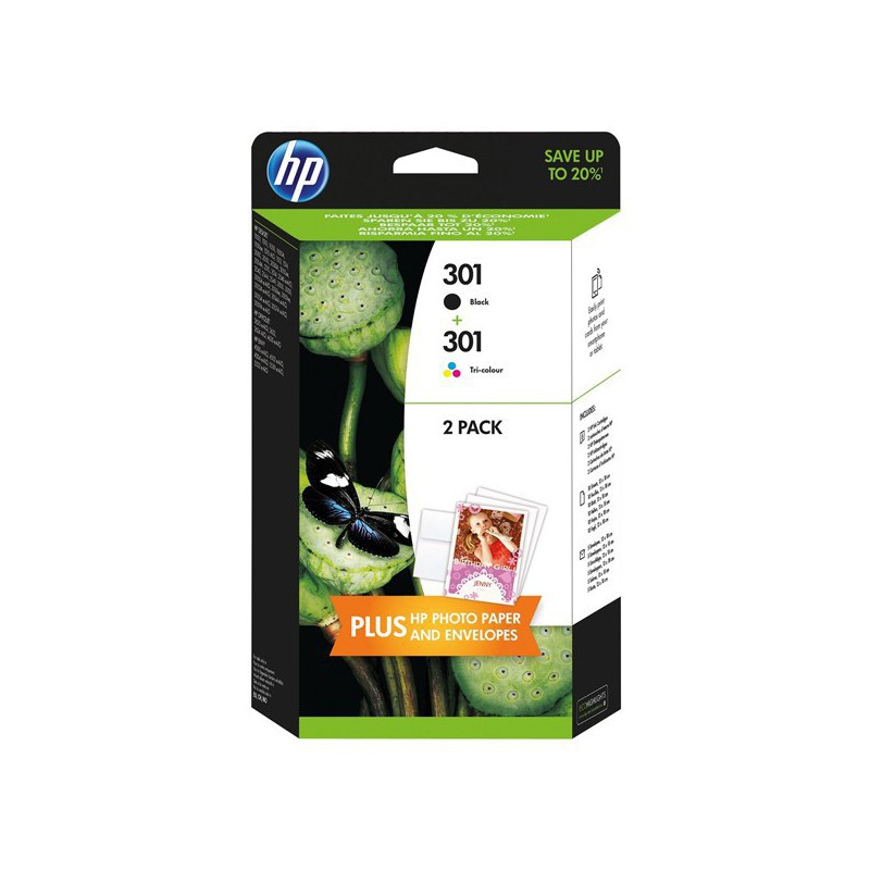 INK JET HP ORIG. MULTIPACK N9J72AE J3M81AE Nº301 NEGRO+COLOR