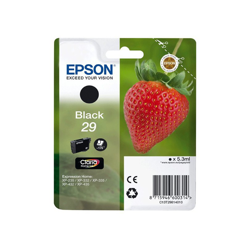 INK JET EPSON ORIG. C13T298140 NEGRO XP235