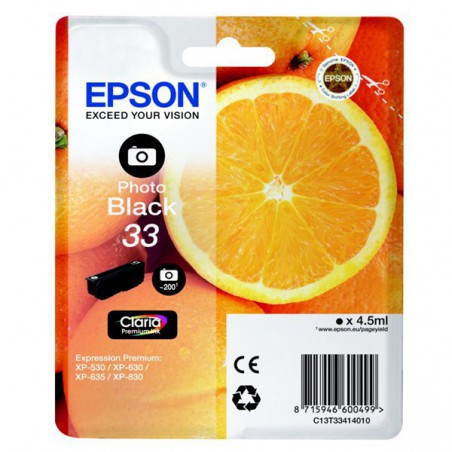 INK JET EPSON ORIG. C13T3341 XP-530 NEGRO FOTO Nº33 