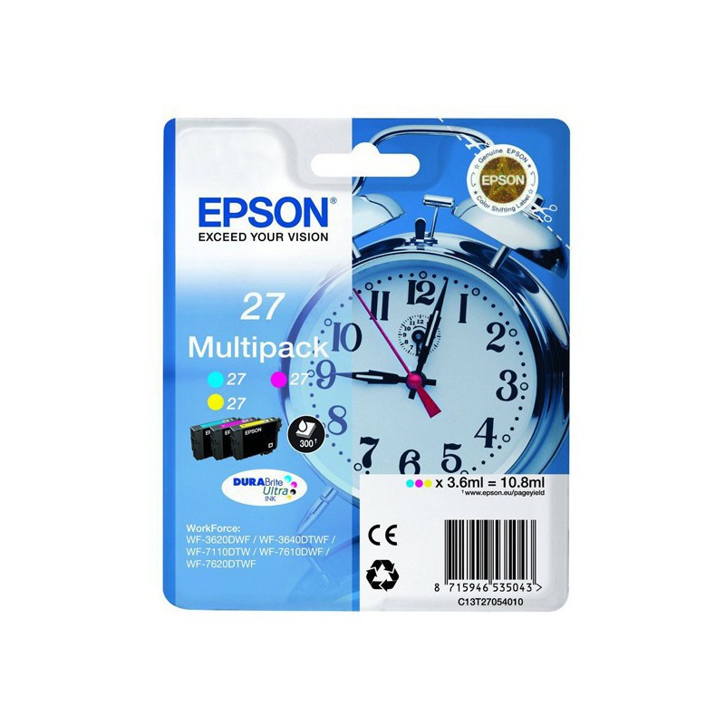 INK JET EPSON ORIG. C13T27054  Nº27  PACK 3-COLORES