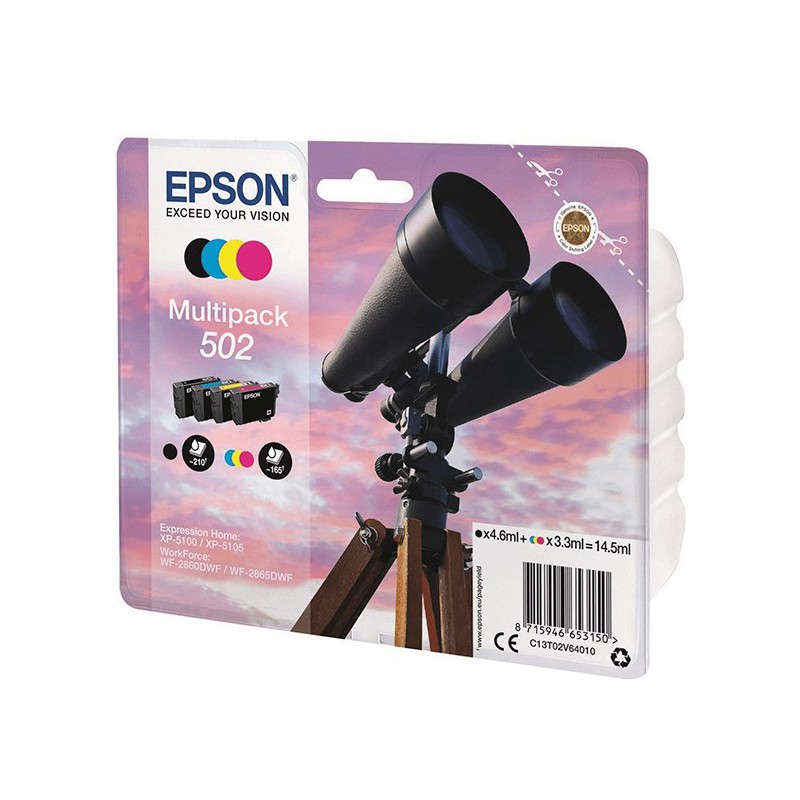 INK JET EPSON ORIG. C13T02V64010 MULTIPACK 4 COLORES 502