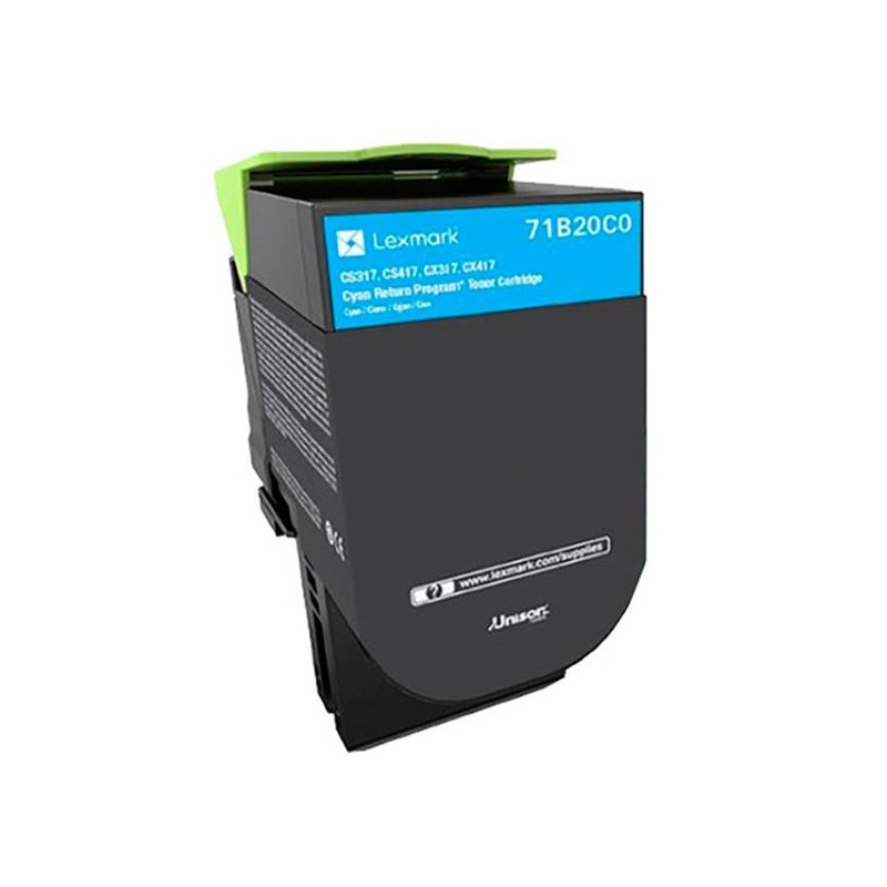 TONER LEXMARK ORIG. 71B20C0 CYAN 2300 PAG.