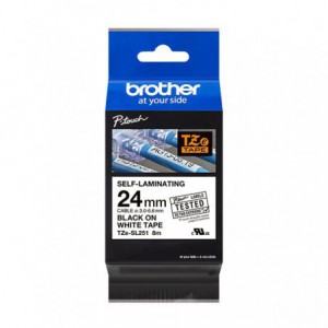 CINTA BROTHER AUTOLAMINADA ORIG.TZESL251 NEG./BLANCO 24MM 8M