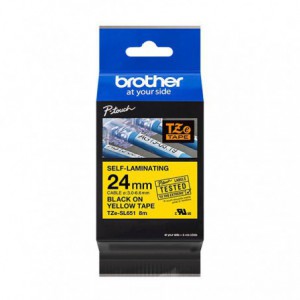 CINTA BROTHER AUTOLAMINADA ORIG.TZESL651 NEG./AMARI. 24MM 8M