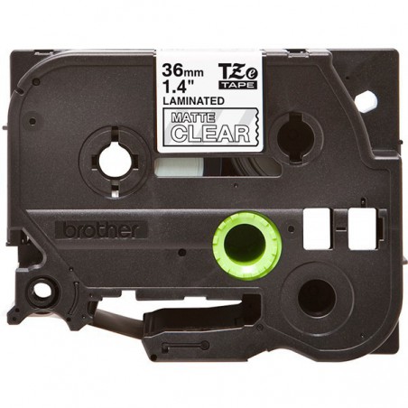 CINTA BROTHER LAMINADA ORIG.TZEM65 BLANCO/TRANSPAR. 36MM 8M