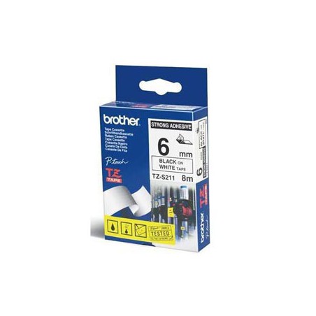 CINTA BROTHER ORIG.TZS211/E BLANCO/NEGRO 6MM
