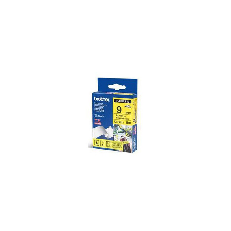 CINTA BROTHER ORIG.TZFX621/E AMARILLO/NEGRO 9MM