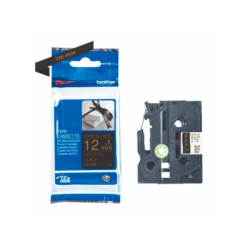 CINTA BROTHER ORIG.TZER334 DORADO/NEGRO NO ADHESI.12MM