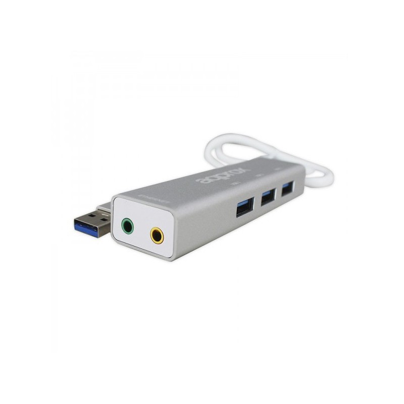 ADAPTADOR SONIDO APPROX USB 5.1 + HUB 3X USB 3.0 APPUSB51HUB