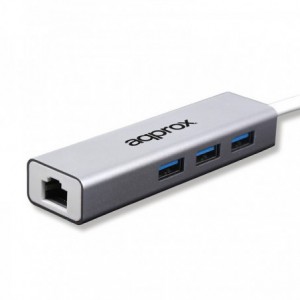 ADAPTADOR APPROX USB 3.0 ETHERNET+3 PORT USB APPC07GHUB*