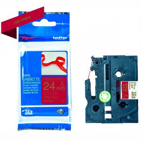 CINTA BROTHER ORIG.TZERW54 DORADO/ROJO OSCURO NO ADHESI.24MM