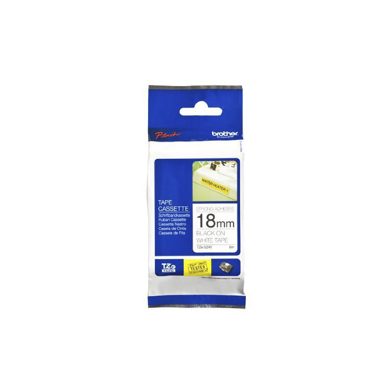 CINTA BROTHER ORIG.TZES241 NEGRO/BLANCO SUPERADHESIVAS