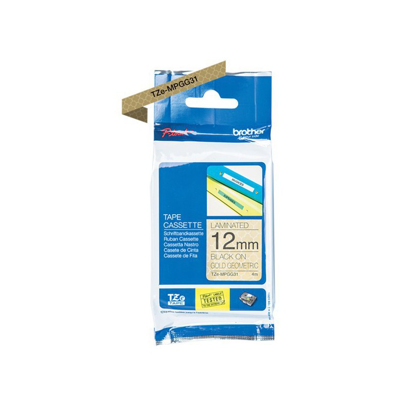CINTA BROTHER ORIG.TZEMPGG31 DORADO GEOMETRICO/NEGRO 12MM