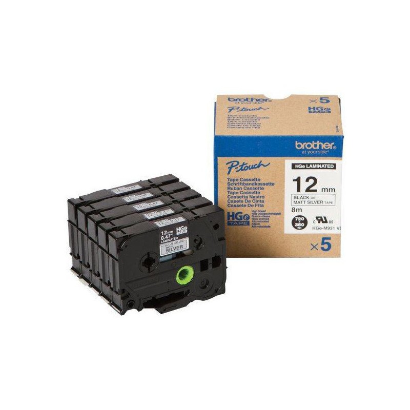CINTA BROTHER ORIG.HGEM931V5 NEGRO/PLATEADO 12 MM