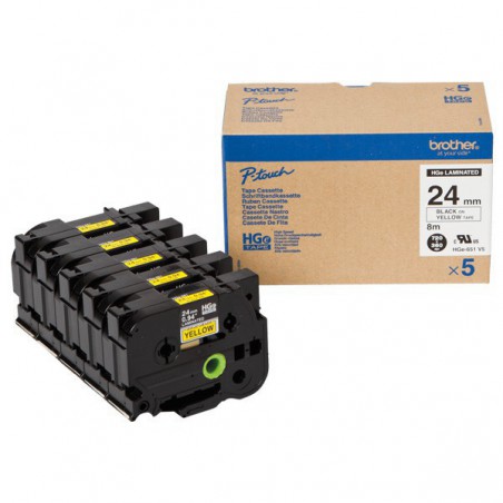 CINTA BROTHER ORIG.HGE651V5 NEGRO/AMARILLO 24 MM