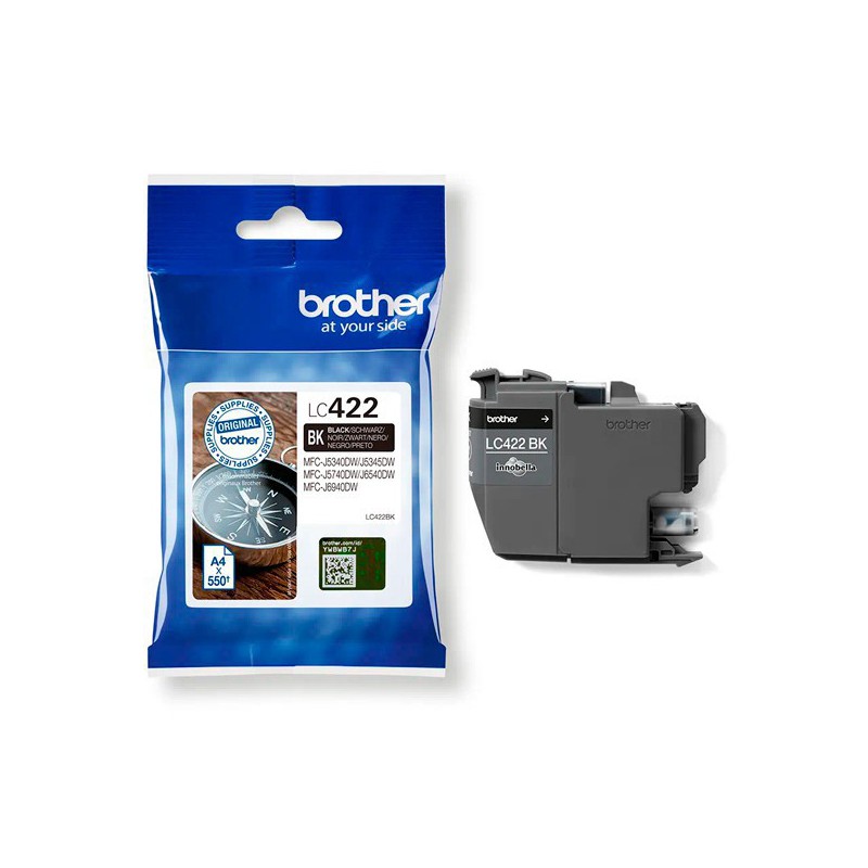 INK JET BROTHER ORIG LC422BK HASTA 550 PAG. NEGRO