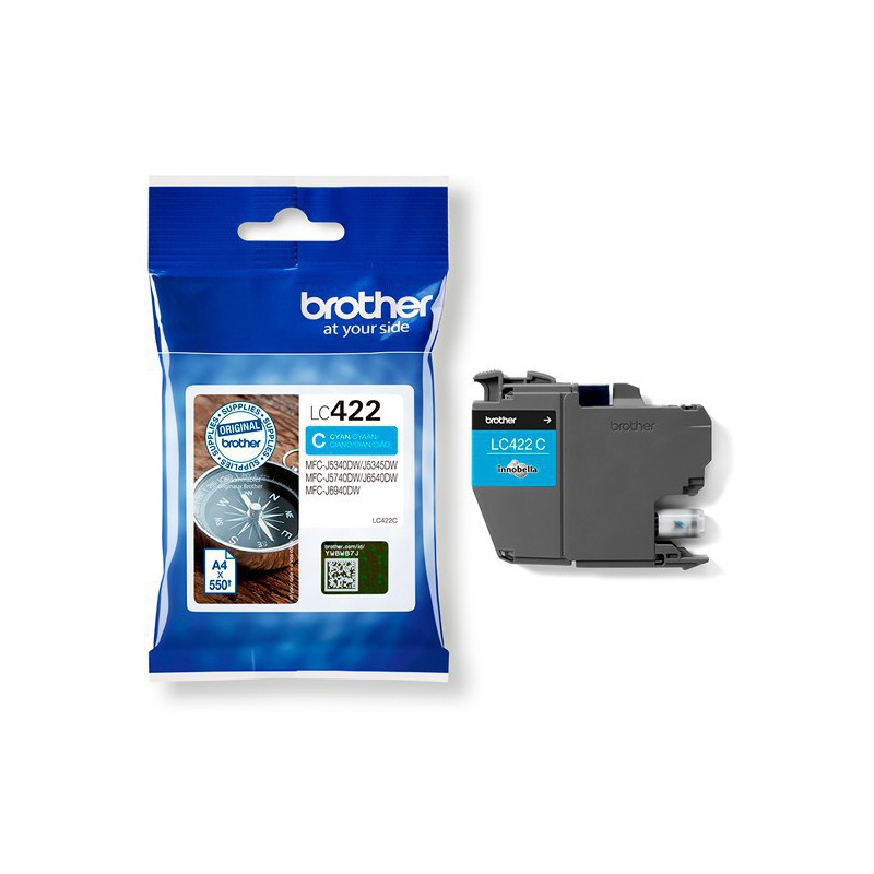 INK JET BROTHER ORIG LC422C HASTA 550 PAG. CYAN