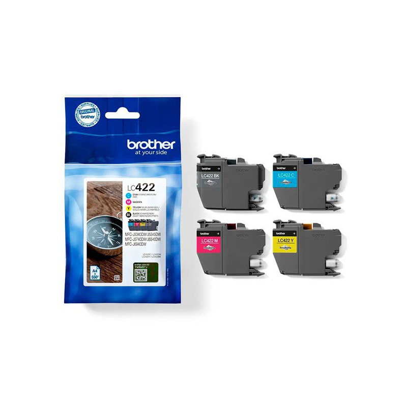 PACK INK JET BROTHER ORIG LC422VAL HASTA 550 PAG. 