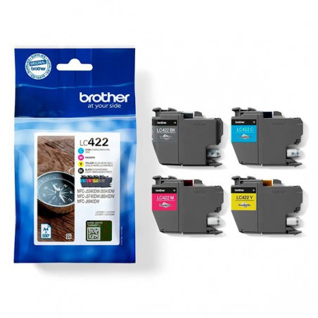 PACK INK JET BROTHER ORIG LC422VAL HASTA 550 PAG. 