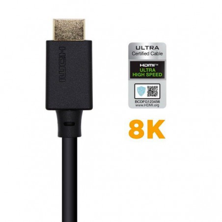 CABLE HDMI AISENS 2.1  8K HDMI MACHO HDMI MACHO 3M NEGRO
