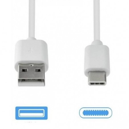 CABLE USB-USB TIPO-C  BULK BLANCO 1 MTR
