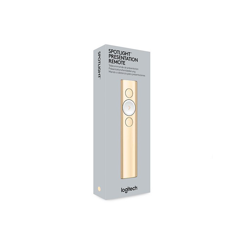 PUNTERO LOGITECH SPOTLIGHT UNIVERSAL OPERATIVO HASTA 30M ORO
