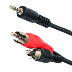 CABLE MULTIMEDIA JACK 3.5 MM M/2 X RCA M 10 MTRTS.